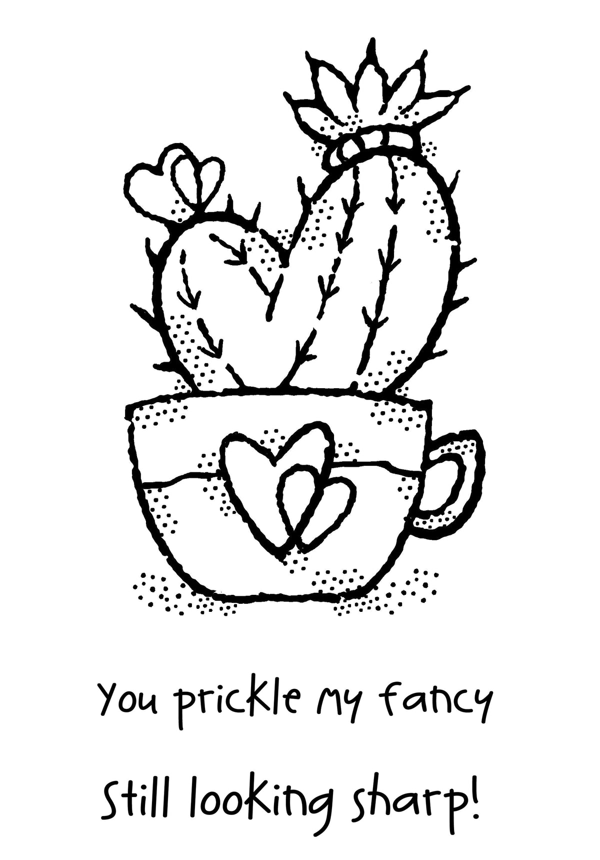 Tampon Woodware Clear Singles Cactus Cœur 9,65 cm x 6,60 cm
