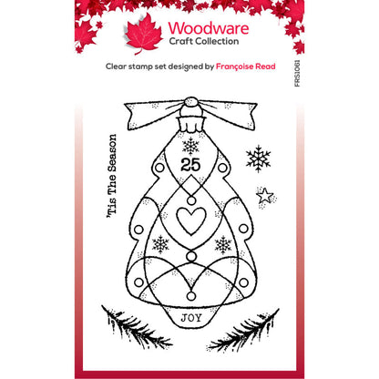 Woodware Clear Singles Glass Tree 4 in x 6 in Stamp Set