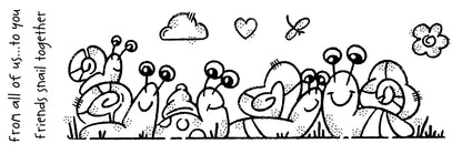 Tampon Woodware Clear Singles La famille d'escargots 20,3 cm x 6,6 cm