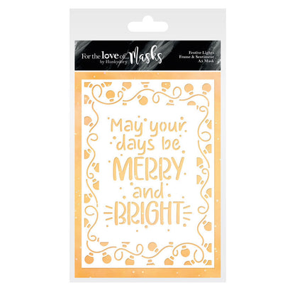 For the Love of Masks - Festive Lights Frame & Sentiment