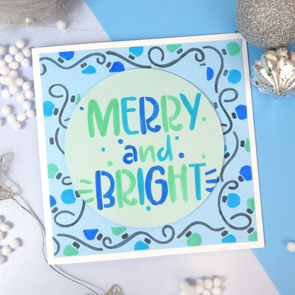 For the Love of Masks - Festive Lights Frame & Sentiment