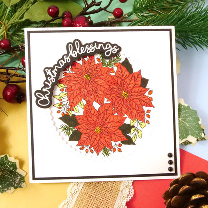 For the Love of Stamps - A Circle of Poinsettias