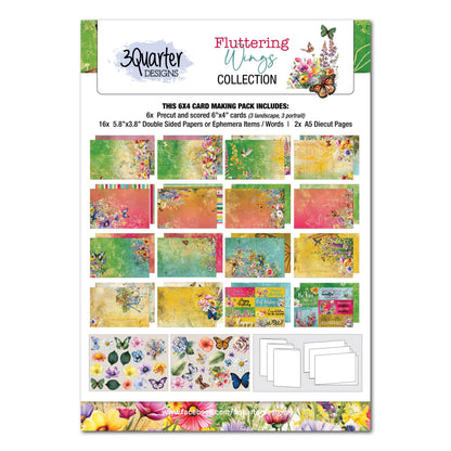 3Quarter Designs Fluttering Wings 6x4 Card Pack