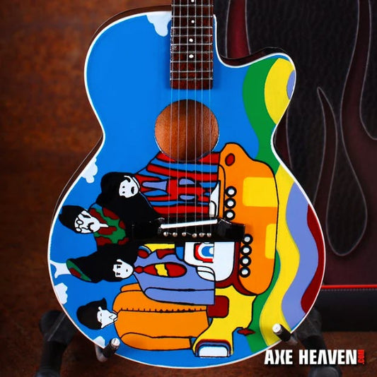 Réplique de guitare acoustique miniature de collection des Fab Four "Yellow Submarine"