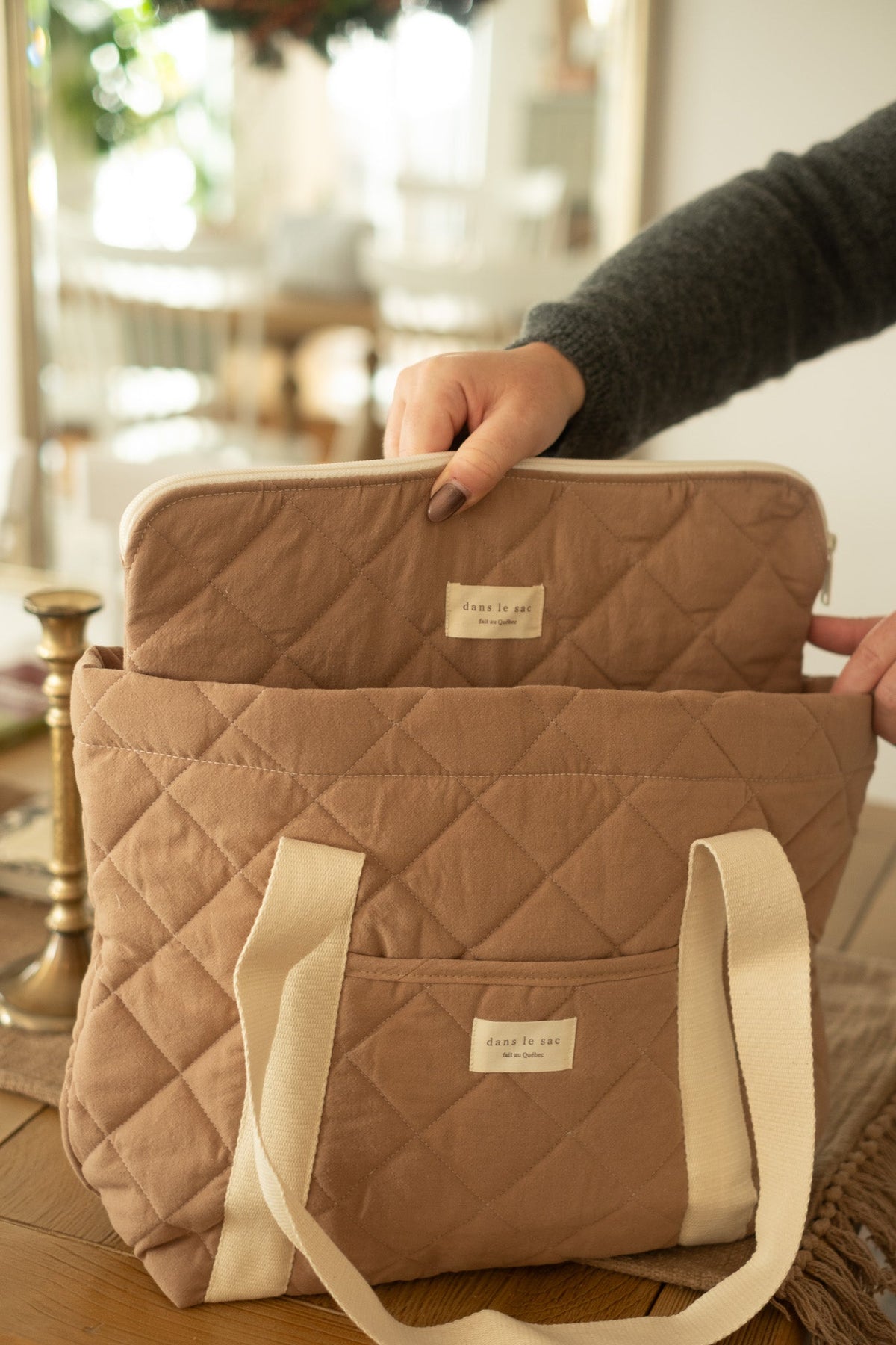 Quilted everyday tote
