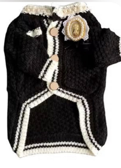 Coco Button Dog Sweater – Classic Knit Outfit for Dogs