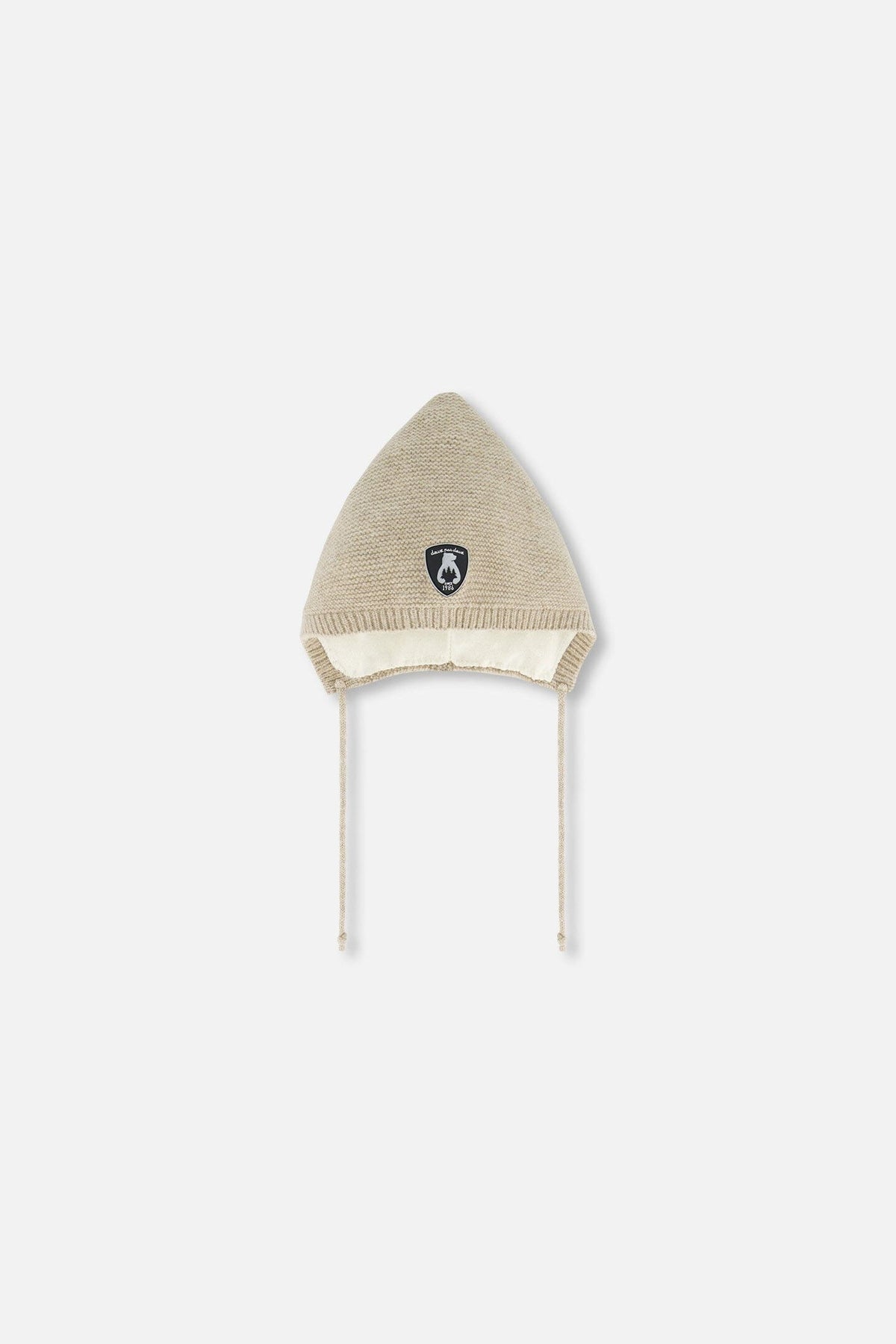 Baby Pointed Knit Hat In Beige