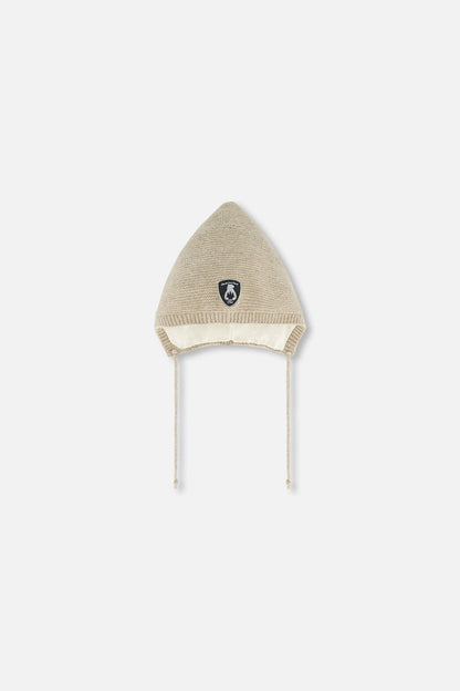 Baby Pointed Knit Hat In Beige