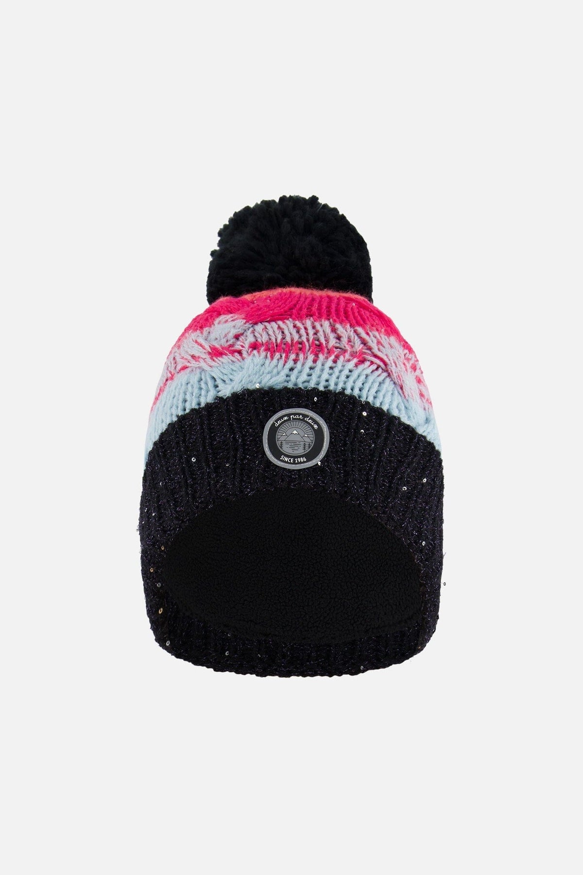 Knit Hat Gradient Blue, Coral And Fuschia