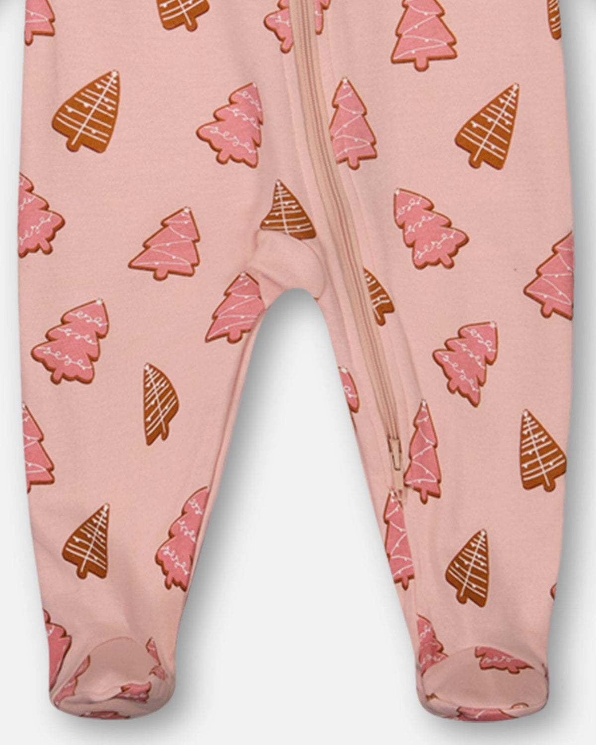 Pyjama une pièce en coton biologique Biscuits de Noël roses