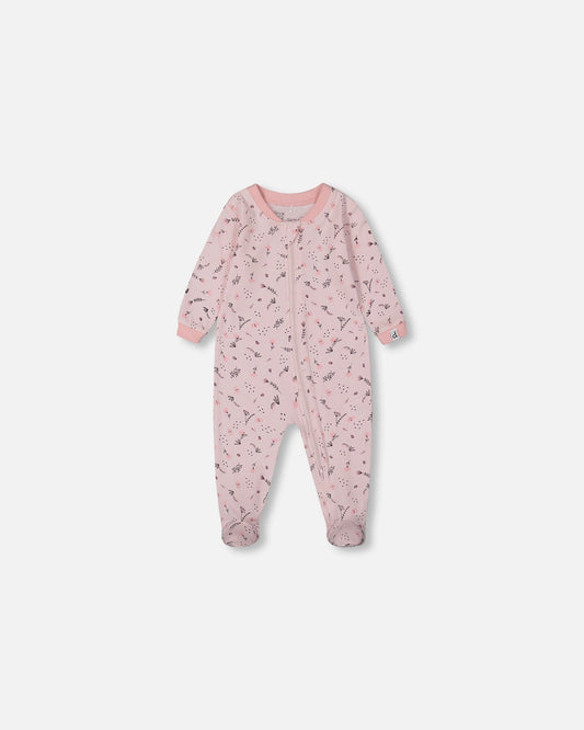 Pyjama une pièce en coton biologique imprimé écru et multi-camions