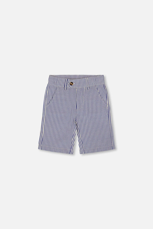 Short rayé bermuda à poches obliques bleu roi