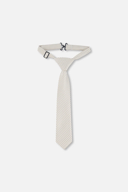 Neck Tie Light Taupe Striped