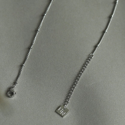 Collier en chaîne d'argent perlée GENOA