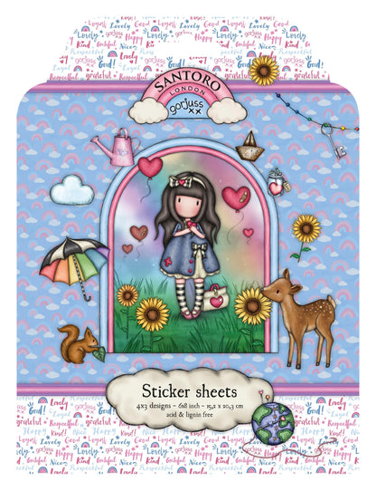 SAN Autocollants Gorjuss - Be Kind 4x3 motifs 152x203x3mm 12 feuilles n°16