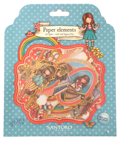 SAN Éléments en papier découpés Embellissements Gorjuss Essentials 142 pièces