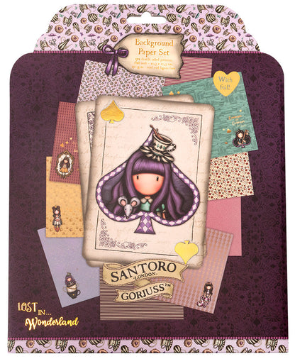 Feuilles de papier GOR, lot de 5x2 motifs double face Wonderland 203x203x3mm, 10 feuilles, n°22
