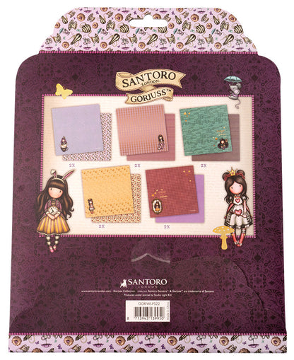 Feuilles de papier GOR, lot de 5x2 motifs double face Wonderland 203x203x3mm, 10 feuilles, n°22