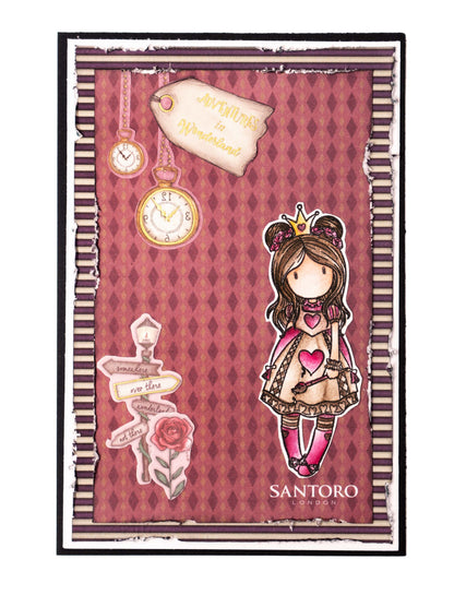 Feuilles de papier GOR, lot de 5x2 motifs double face Wonderland 203x203x3mm, 10 feuilles, n°22