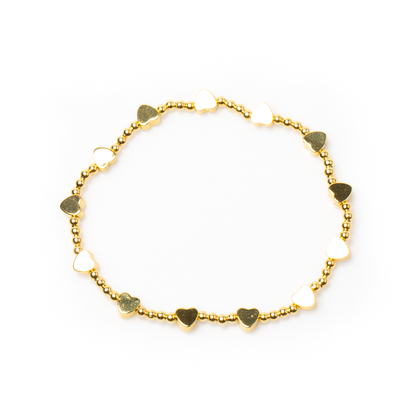 Bracelet Élastique Cœur Plaqué Or