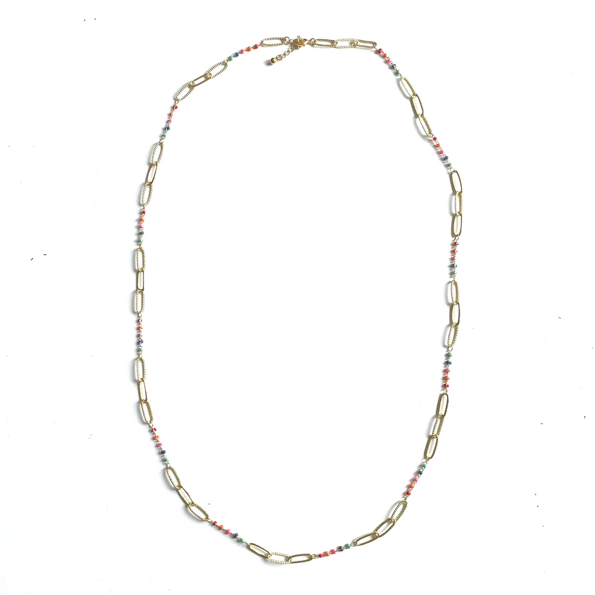 Long Chainlink Necklace with Enamel