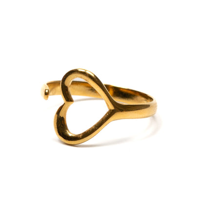 Bague Cœur Ouvert Simple - Plaqué Or