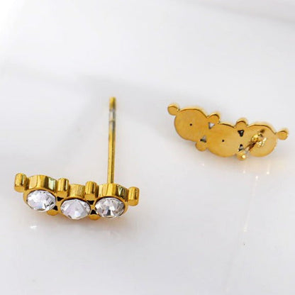 GRACE: Zirconia Trio Stud Earrings
