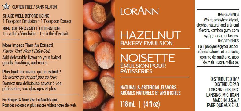 Émulsion de Boulangerie Noisette - 4 oz. - 16 oz., 1 Gallon, 5 Gallons - Bakery Emulsions Canada - Livraison Gratuite au Canada pour les Commandes de Plus de 199 CAD