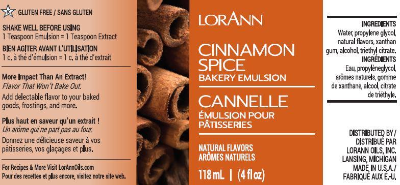 Cinnamon Spice Bakery Emulsion - 4 oz. - 16 oz., 1 Gallon, 5 Gallons - Bakery Emulsions Canada - Ships Free Within Canada on Orders Above CAD $199