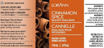 Cinnamon Spice Bakery Emulsion - 4 oz. - 16 oz., 1 Gallon, 5 Gallons - Bakery Emulsions Canada - Ships Free Within Canada on Orders Above CAD $199