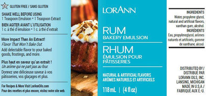 Émulsion de rhum de boulangerie – 4 oz. – 16 oz. – 1 gallon – 5 gallons – Émulsions de boulangerie Canada – Livraison gratuite au Canada pour les commandes de plus de 199 CAD