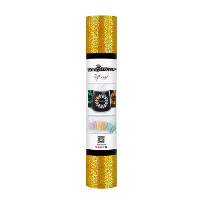 Vinyle adhésif holographique scintillant TeckWrap - Or | Des aurores captivantes pour vos créations !