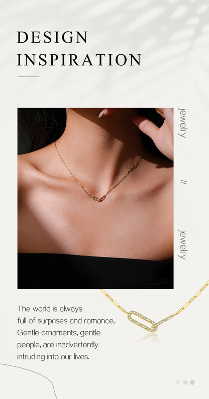 Modern Sterling Silver Link Necklace
