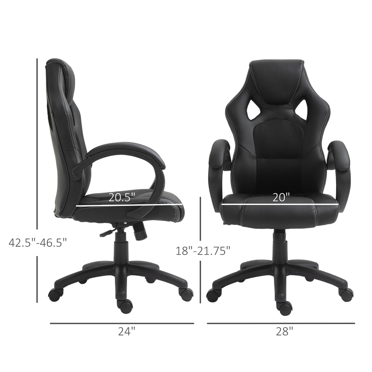 Erling Gaming-Office Chair with Swivel and Tilt Functions-Black
