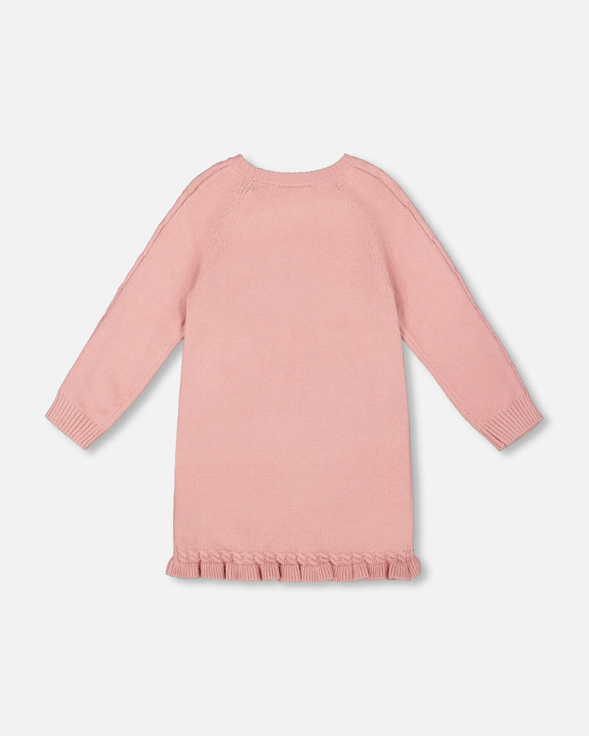 Robe en maille rose poudré avec intarsia licorne