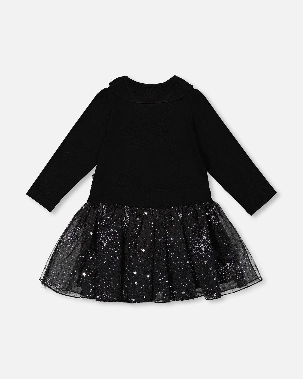 Robe bi-matière à jupe scintillante noire