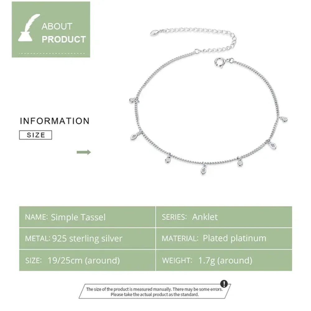 La Cheville à Grelots Minimaliste en Argent Sterling 925