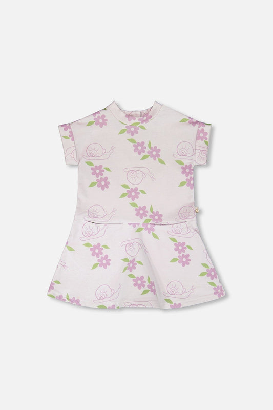 Robe en molleton non brossé imprimé escargots lilas