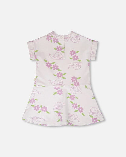 Robe en molleton non brossé imprimé escargots lilas
