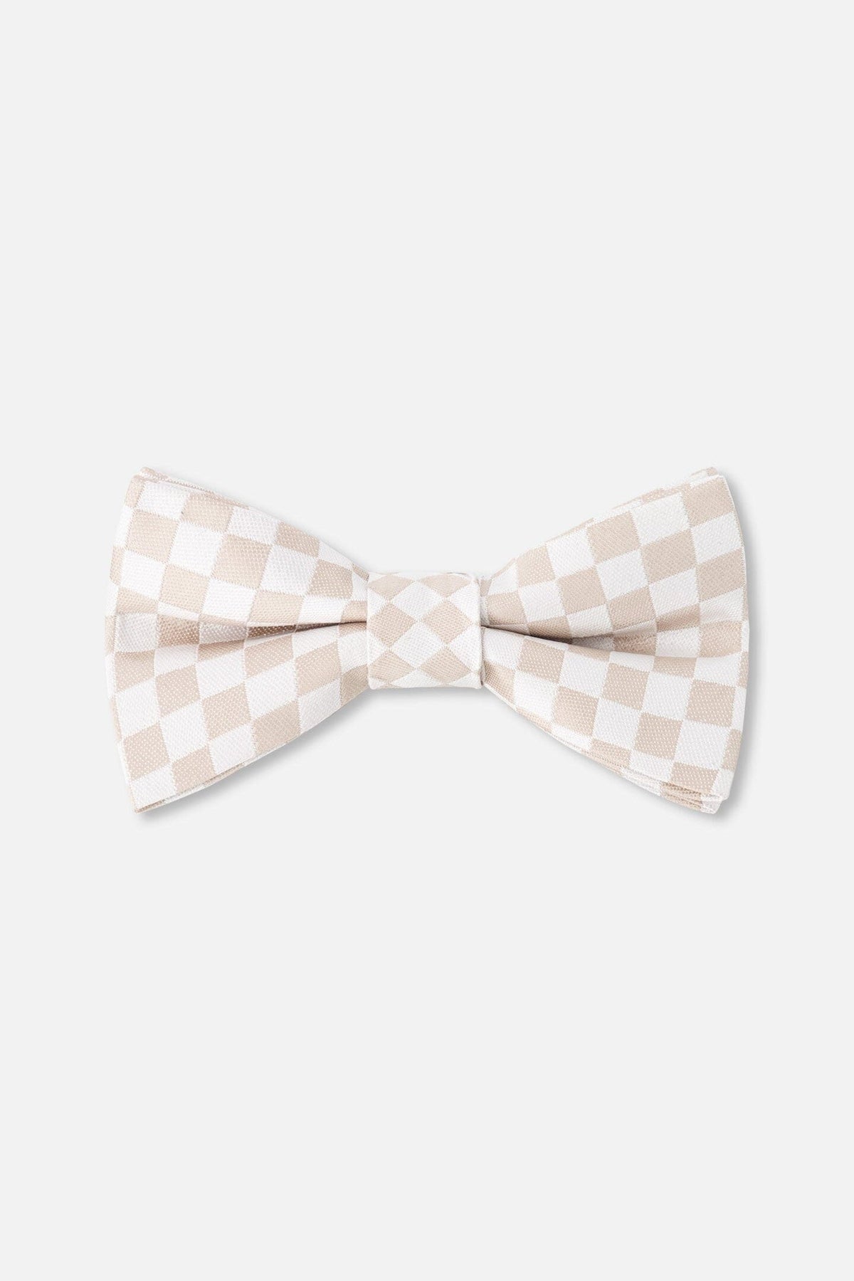 Bow Tie White And Sand Check