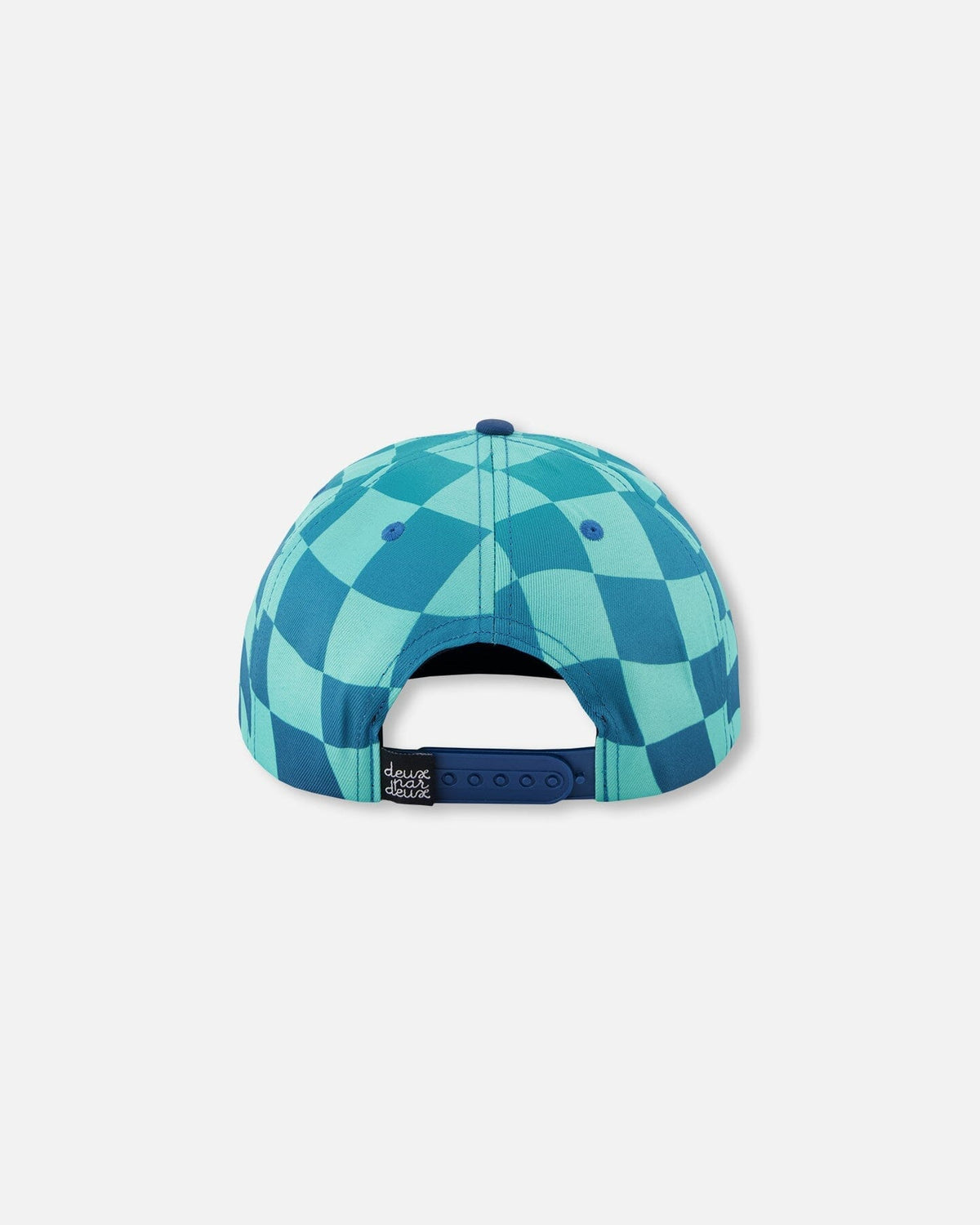 Casquette à carreaux imprimés turquoise