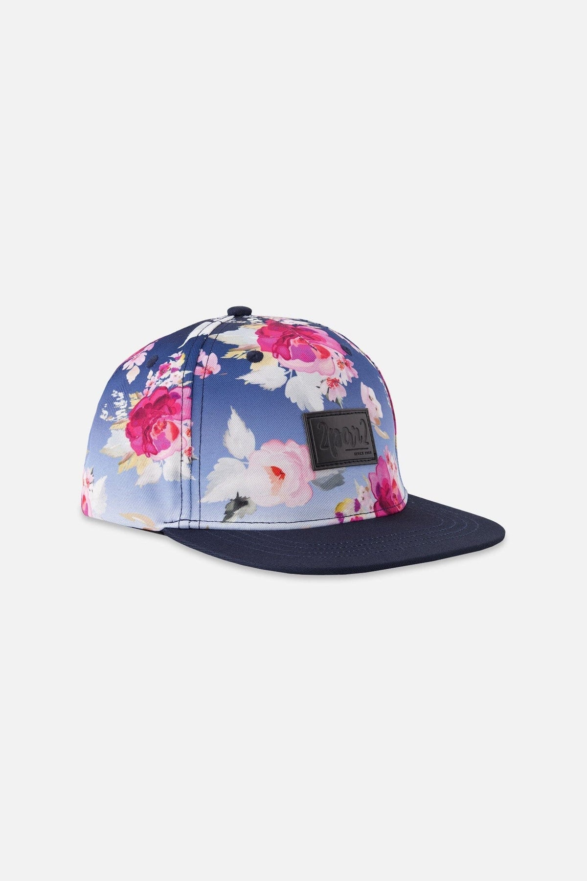 Casquette imprimée roses bleues