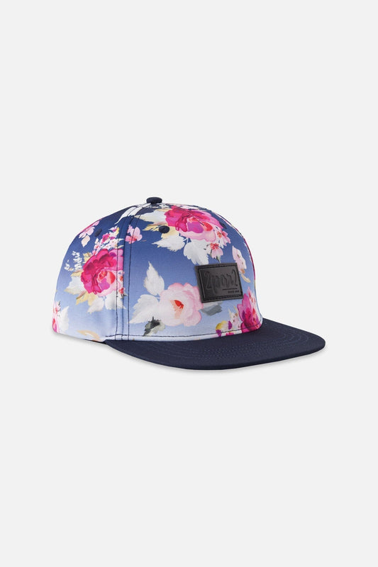 Casquette imprimée roses bleues