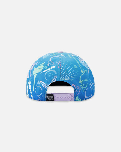 Casquette imprimé coquillage bleu