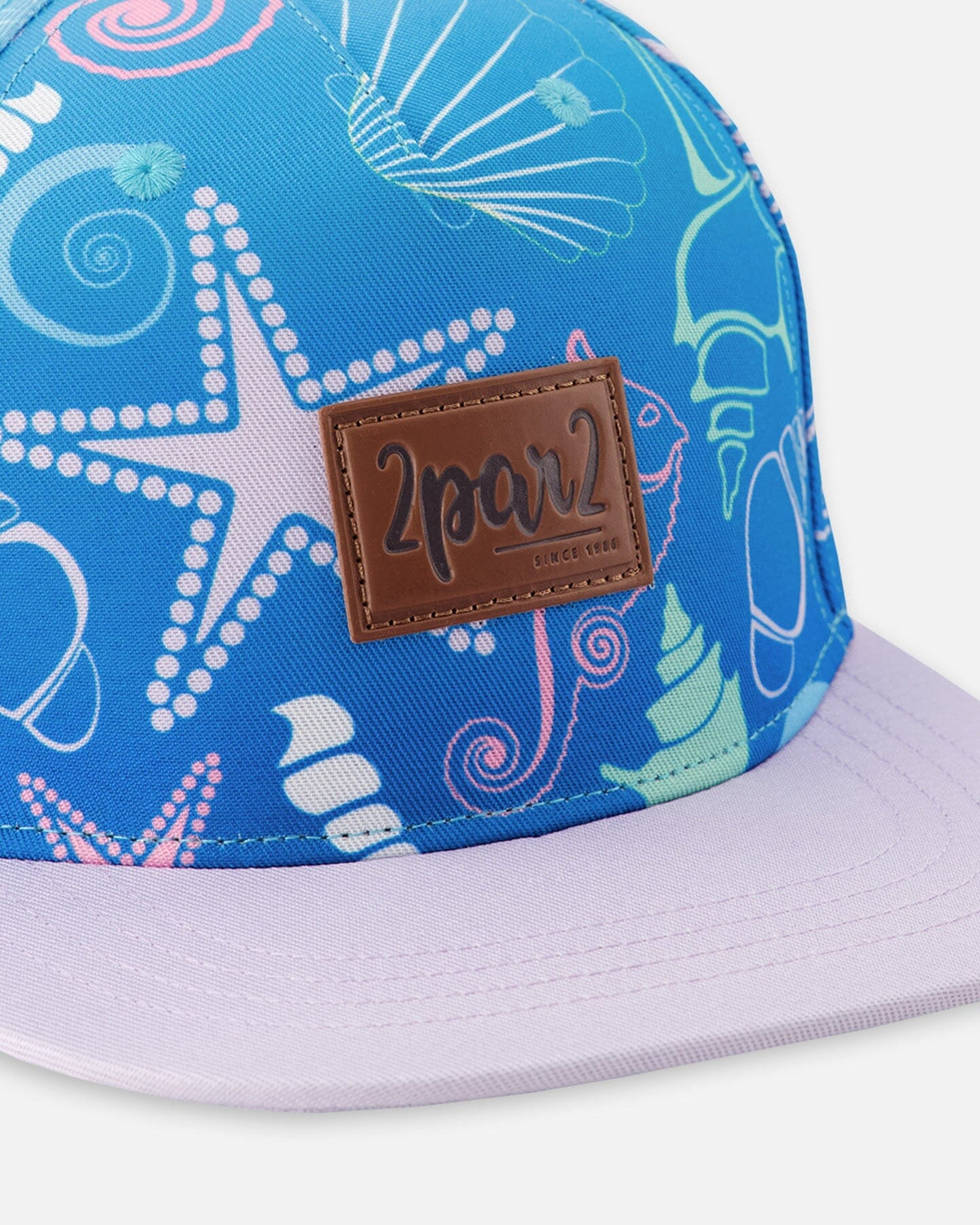 Casquette imprimé coquillage bleu