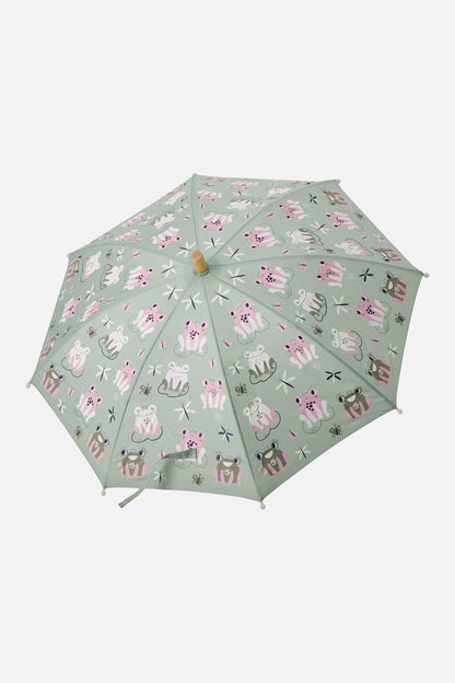 Color-Changing Umbrella Green Frog Print