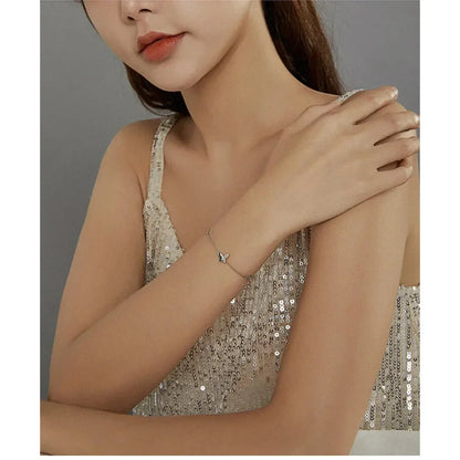 Sterling Silver Butterfly Charm Bracelet – Adjustable
