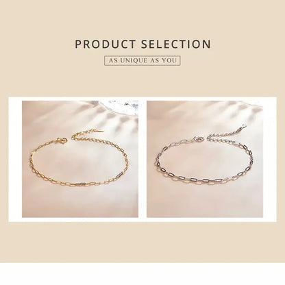 Bracelet chaîne câble en argent sterling 925 plaqué or
