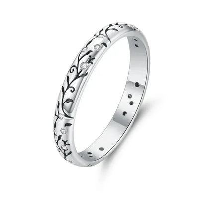 Bague fleurie gaufrée vintage en argent sterling 925