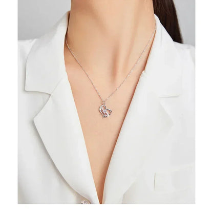 Collier Pendentif Cœur Amour Éternel en Argent Sterling avec Zircon Cubique - Collier Pour Femmes